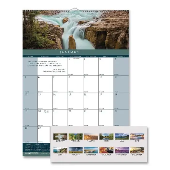 Earthscapes Recycled Monthly Wall Calendar, Color Landscape Photography, 12 x 16.5, White Sheets, 12-Month (Jan-Dec): 2026 image {4}