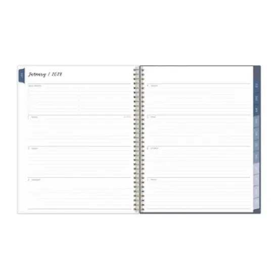 Ivory Paper Co 2024 Planner 11"x8.5" Weekly/Monthly Wirebound Celine Navy image {4}
