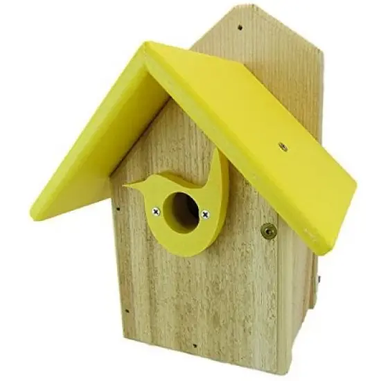 JCS Wildlife Post Mount Cedar Wren House w Poly Roof & Birdhouse Predator Guard Portal image {9}