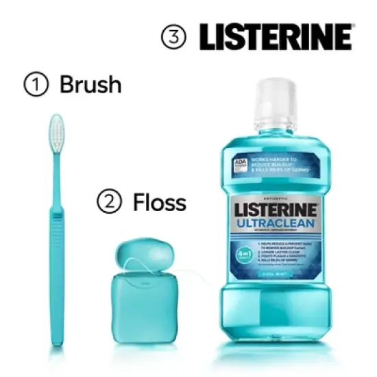 Listerine Ultraclean Tartar Control Antiseptic Mouthwash Cool Mint - 500ml image {6}