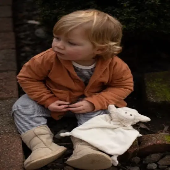 Bearington Baby Wee Lamby, Small Lamb Stuffed Animal Lovey Security Blanket, 8" x 7" image {4}