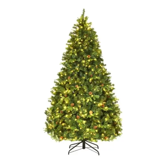 Costway 7Ft/7.5FT/8FT Pre-Lit Christmas Tree Hinged 460/540/600 Lights image {10}