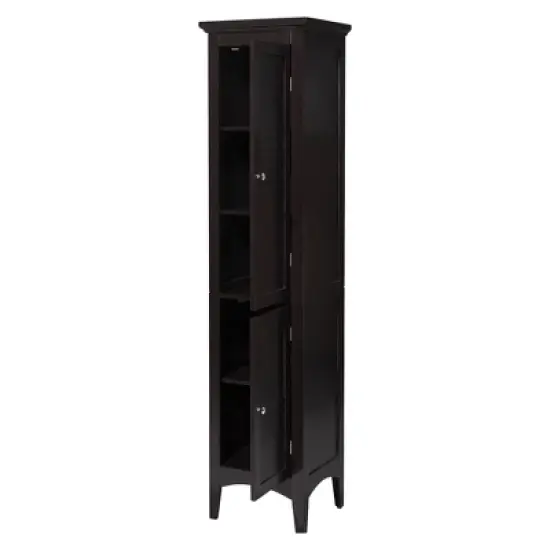 Slone Two Door Shuttered Linen Cabinet - Elegant Home Fashion image {4}