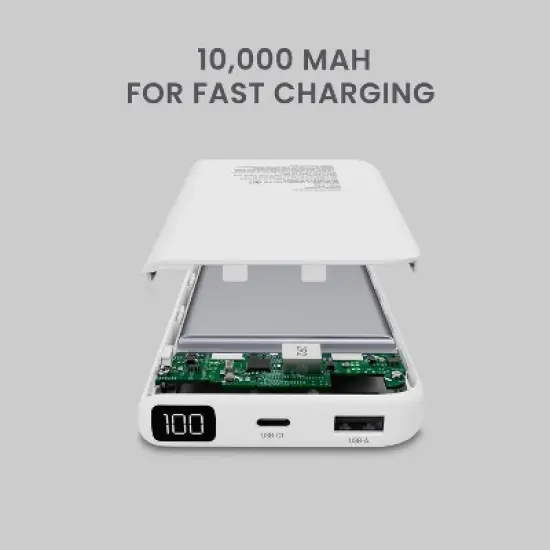 Travel Smart 10000mAh Power Bank with Charging Cable: Built-In Cable, 3.7V Output image {3}