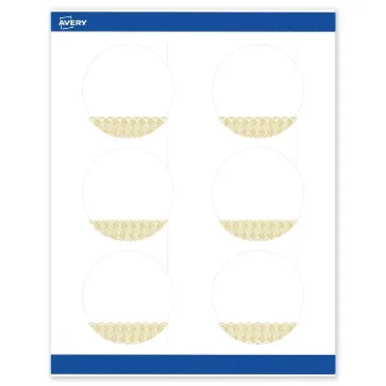 Avery Round Labels, Gold Lace Trim Pattern, 3" Diameter, 60 Total image {8}