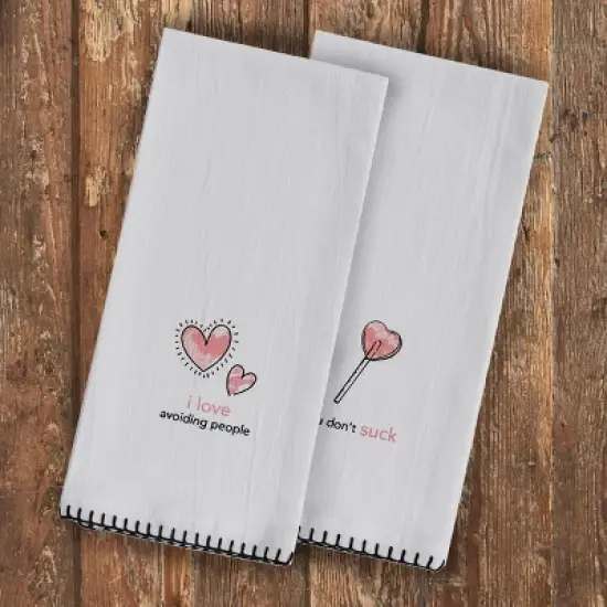 Split P I Love Avoiding People Dishtowel Bundle of 2 image {1}