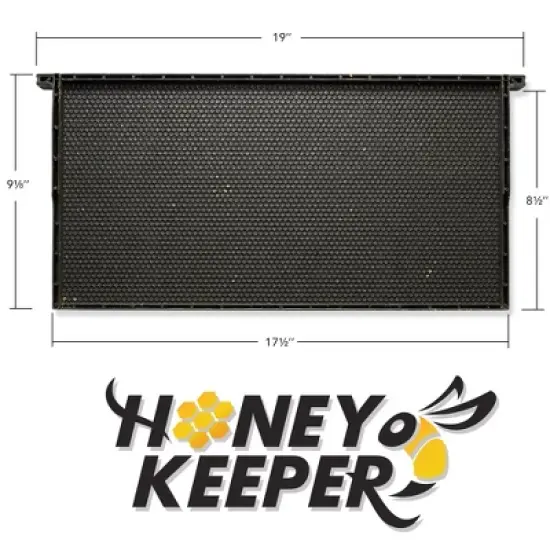 Honey Keeper 9" Black Plastic Beeswax Coated Bee Frame and Foundation Body, 10 Pack image {2}