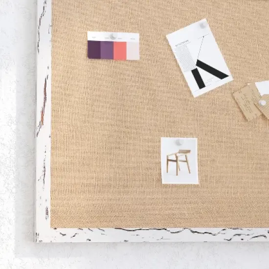 Merrick Lane Linen Display Board with Wooden Frame and Push Pins image {4}