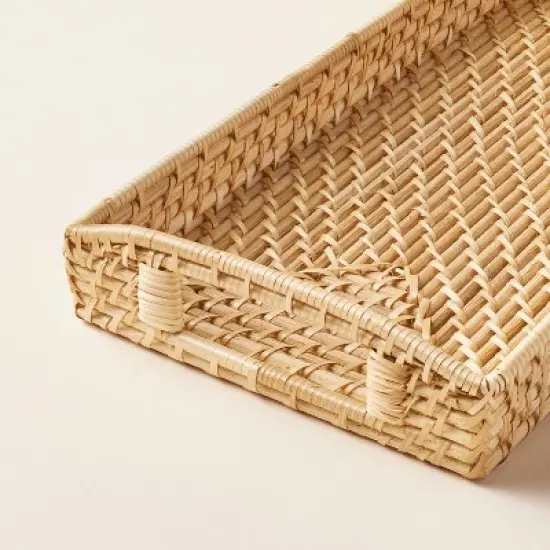 7"x14" Natural Woven Bathroom Tray - Hearth & Hand&trade; with Magnolia image {3}