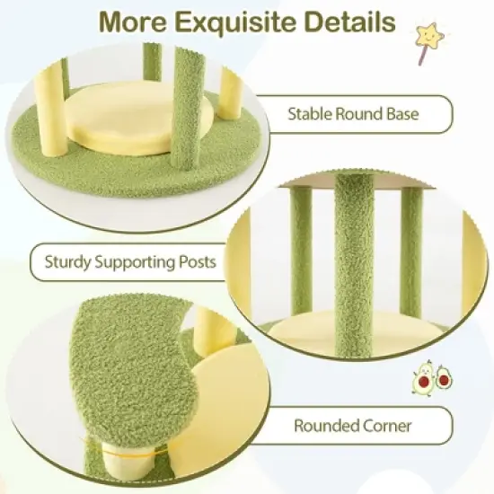 Tangkula Multi-level Cat Tree w/ Wide Perch Rotatable Basket Removable Soft Cushions image {4}