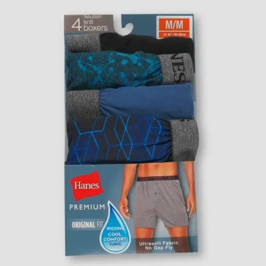 Hanes Premium Men's 4pk Knit Boxers - Colors May Vary image {1}