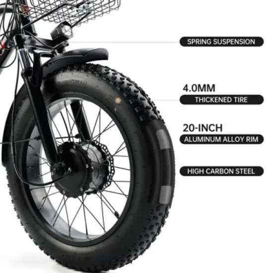 Topteng Electric Trike, 3 Wheel Bicycle with 4.0 Fat Tire image {10}