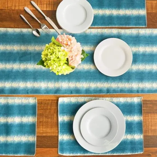 Juvale Christmas Placemats with Table Runner (Striped, 6 Pieces) image {1}