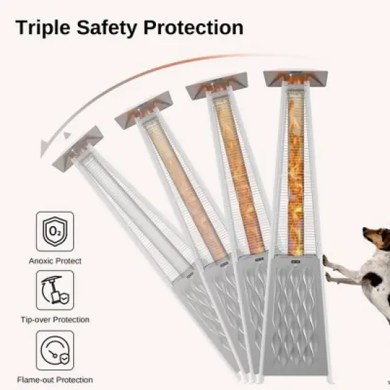 East Oak 18.23"x21.84" 48000 BTU Torch Patio Propane Outdoor Portable Heater Bronze Finish: Iron Frame, 10ft Heat Radius image {11}