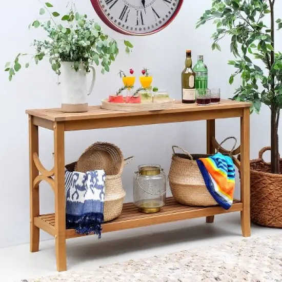 Abbington Teak Patio Console Table - Cambridge Casual image {2}