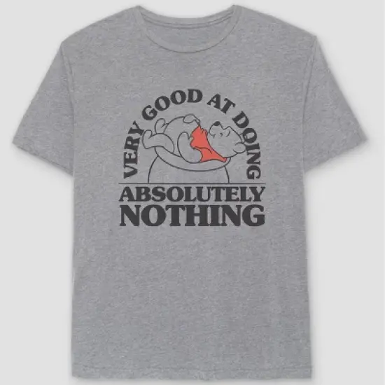 Men's Winnie the Pooh Short Sleeve Graphic T-Shirt - Heather Gray image {3}