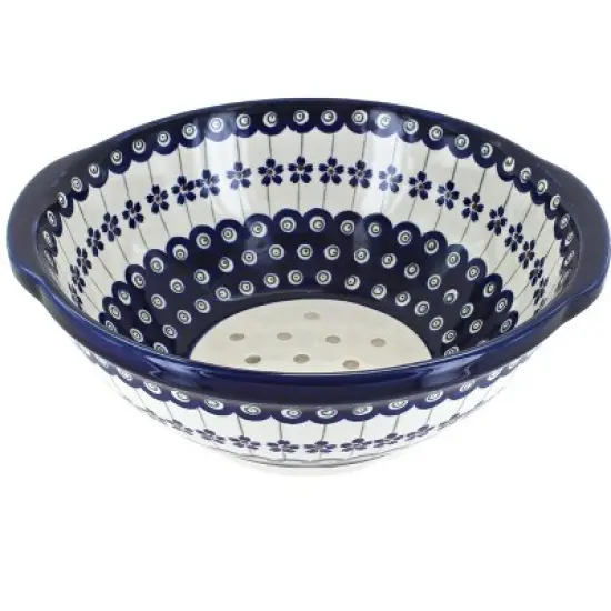 Blue Rose Polish Pottery 1183-Zaklady Colander image {3}
