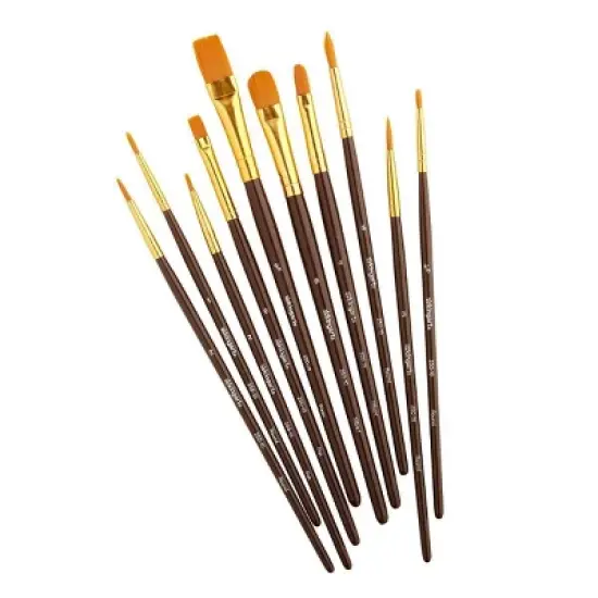 KINGART Gold Nylon Brush Set 10 pc image {2}
