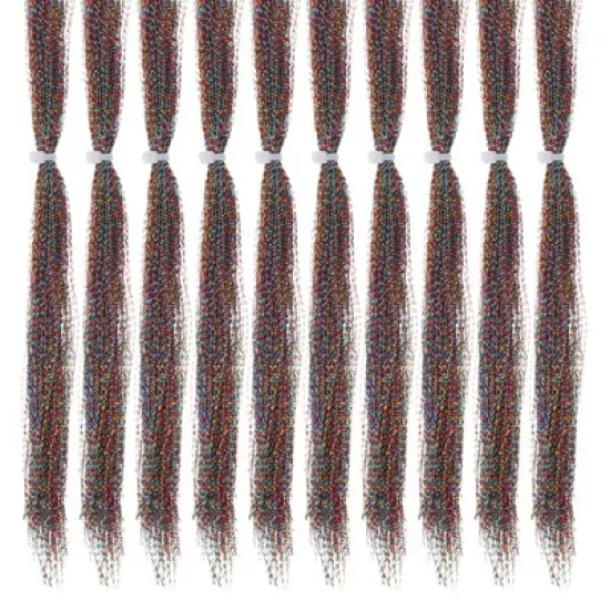 Unique Bargains Holographic Dry Flies Thread Tying Supplies Flash Fly Fishing Line 10 Pcs image {7}