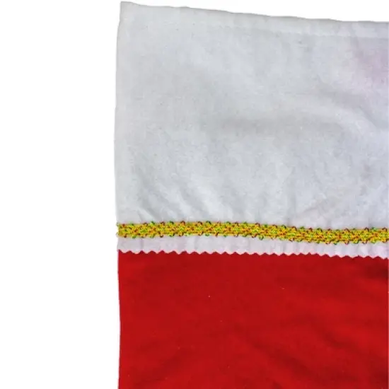 Northlight 19" Red and White Soild Christmas Stocking with Gold Glitter Pen image {1}