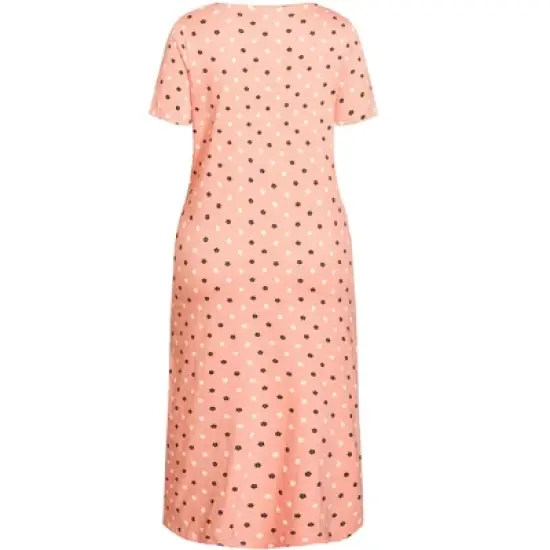 Women's Plus Size Print Nightdress - coral | EVANS image {3}
