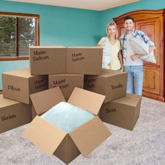 UOFFICE 10 Corrugated Cube Boxes 22 x 22 x 22" Cardboard Shipping Box Cartons image {6}