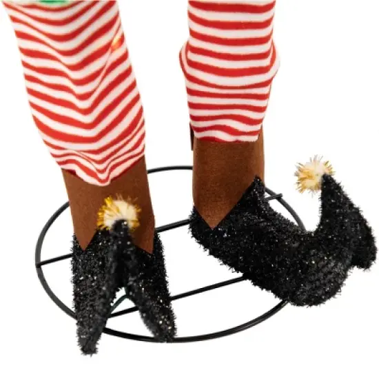 Northlight 34.25" LED Lighted Elf Holding Christmas Lights Outdoor Yard Decoration image {6}