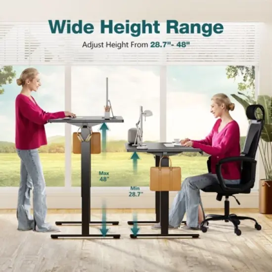 FONTOI Ergonomic Standing Desk, Height Adjustable Computer Desk with Control Panel image {5}