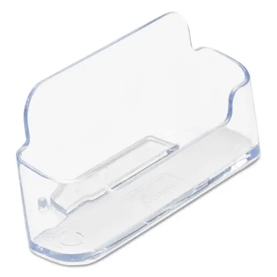 Deflecto Horizontal Business Card Holder Holds 50 2 X 3 1/2 Cards Clear 70101 image {2}
