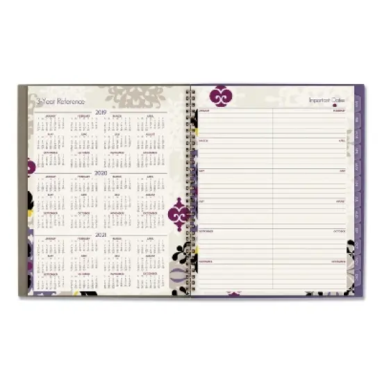 Vienna Weekly/Monthly Appointment Book, Geometric Artwork, 11 x 8.5, Purple/Tan Cover, 12-Month (Jan to Dec): 2026 image {3}
