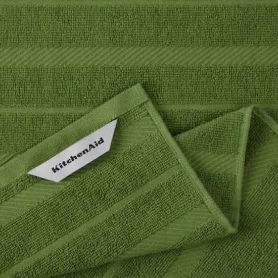KITCHENAID Albany Kitchen Towel 4-Pack Set, Matcha Green/White, 16"x26" image {3}