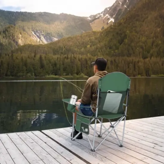 Portable Outdoor Camping Chair with Armrests, Built-in Cooler Bag, Cup Holder & Storage Pocket for Travel & Picnics image {8}