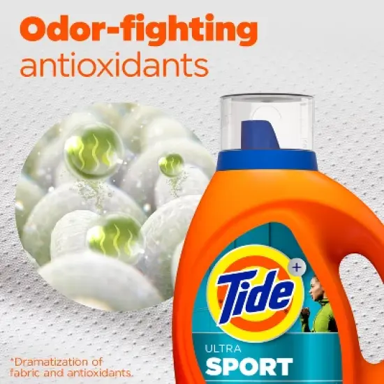 Tide Plus Febreze Sport Active Fresh High Efficiency Liquid Laundry Detergent Soap image {3}