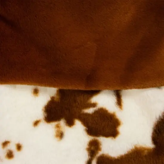 Northlight Plush Cowhide Inspired Christmas Stocking with Pom Poms - 20.5" - Brown image {5}