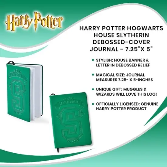 Seven20 Harry Potter Hogwarts House Slytherin Debossed-Cover Journal - 7.25&rdquo;x 5&rdquo; image {6}