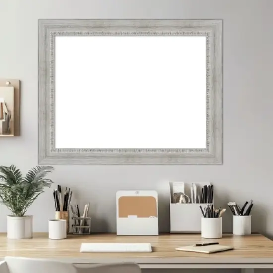 Amanti Art Rustic White Wash Framed Dry Erase Magnetic Board image {8}
