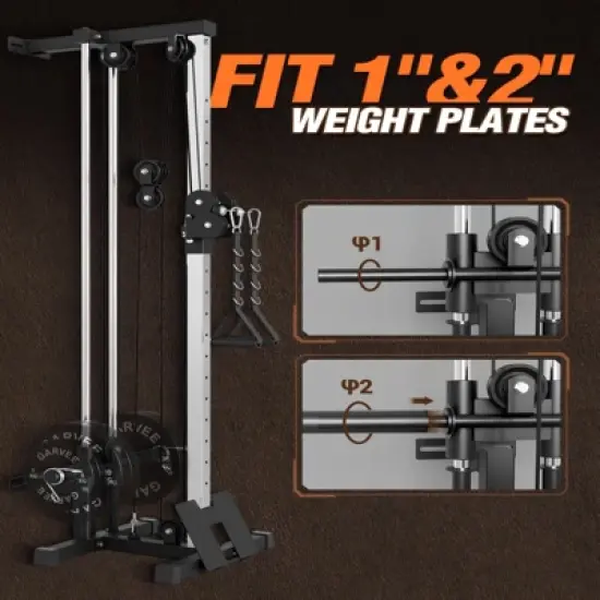 COZONY Wall-Mounted Cable Machine, Lat Pulldown & Crossover Pulley System with 18 Adjustable Positions image {5}