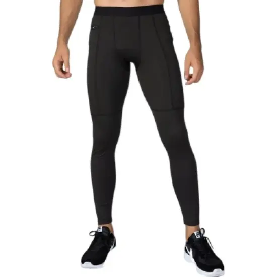 Anna-Kaci Active Men's Full Length Active Compression Leggings with Supportive Panel Stitching and Wide Waistband image {7}