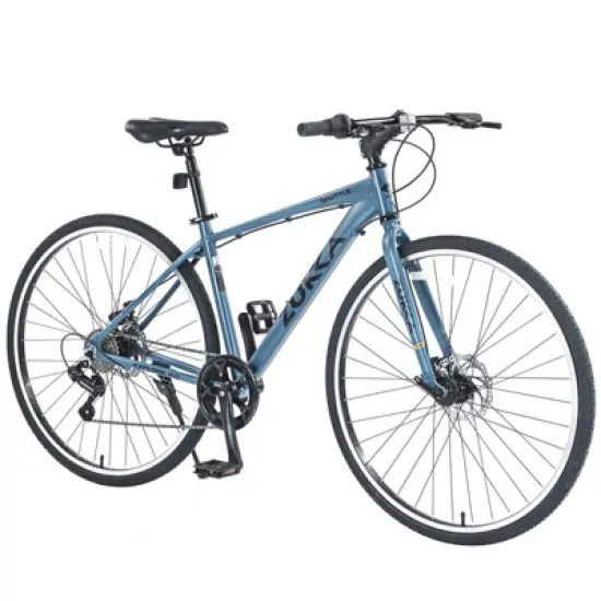 Aukfa  7-Speed Hybrid Bike - Aluminum Frame, Dual Disc Brakes, 700C Wheels - Men/Women's City Bicycle,Multiple Colors image {7}