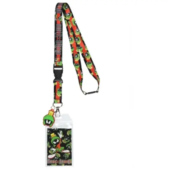 Looney Tunes Marvin The Martian Lanyard Reversible Breakaway ID Badge Holder with 1.75" Rubber Charm image {4}