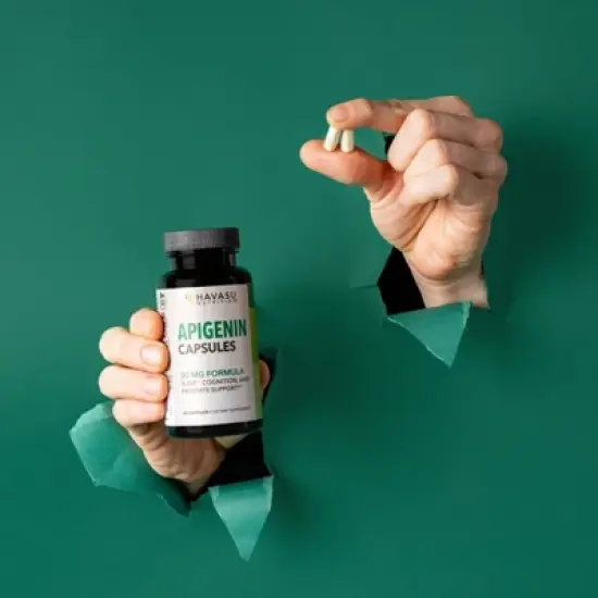 Apigenin Capsules 50mg, Sleep, Cognitive & Prostate Health Support Supplement, Chamomile Flavonoid for Relaxation, Havasu Nutrition, 60ct image {1}