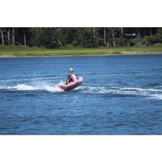 Swim Central 82" Inflatable Ride-on Pink Flamingo Towable Float image {4}