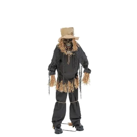 7 Ft. 6" Light-Up Lifting Skeleton Scarecrow Halloween Decoration image {1}