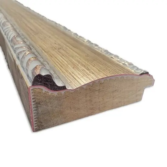 33"x25" Wood Frame Natural Cork Board Fleur Champagne Silver - Amanti Art image {1}