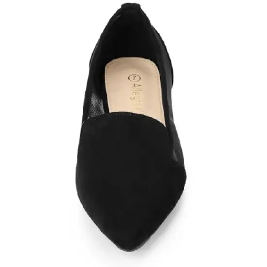 Allegra K Women's Pointed Toe Mesh Slip on Ballet Flats image {2}