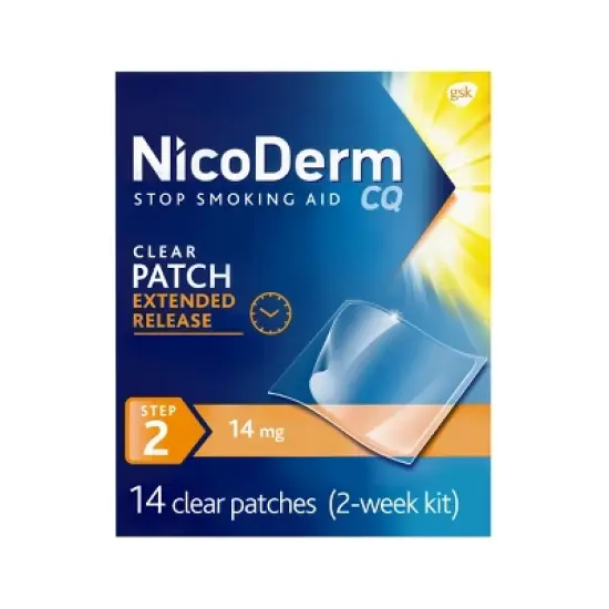 NicoDerm CQ Stop Smoking Aid Clear Patches Step 2 - 14ct image {9}