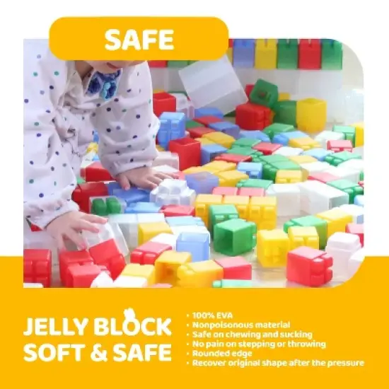 Kproduct4u Co-Block with Car Non-Toxic BPA Free Soft Jelly Blocks Toy, 10 pcs image {1}
