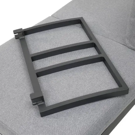 Greemotion 2pc San Jose Outdoor Metal Furniture Set: Aluminum Frame, Acacia Wood, Polyester Cushions image {10}