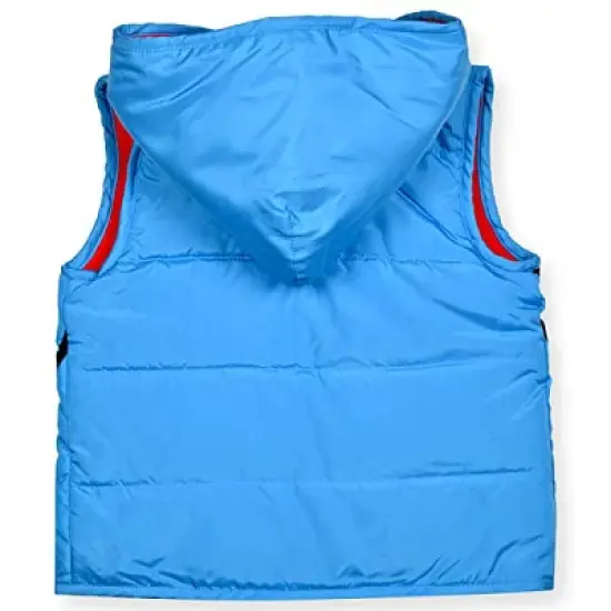 Warner Bros Boy's 3-Pack Superman The Man Of Steel Long Sleeve Graphic Tee, Hooded Vest and Jogger Pant Set image {1}