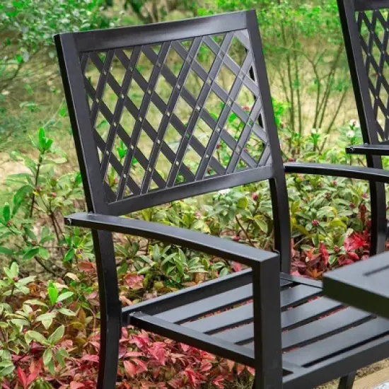 7pc Outdoor Dining Set with 37" Table & Swivel Arm Chairs - Captiva Designs image {3}